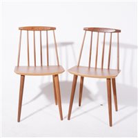 Lot 625A - Pair of teak side chairs by Folke Polsson for FDB Møbler