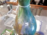 Lot 1 - Wedgwood baluster vase, lustre decoration with dragon on mottled ground, 23cm.
