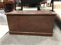 Lot 340 - Victorian painted pine rectangular blanket box, 85x45cm, height 43cm.