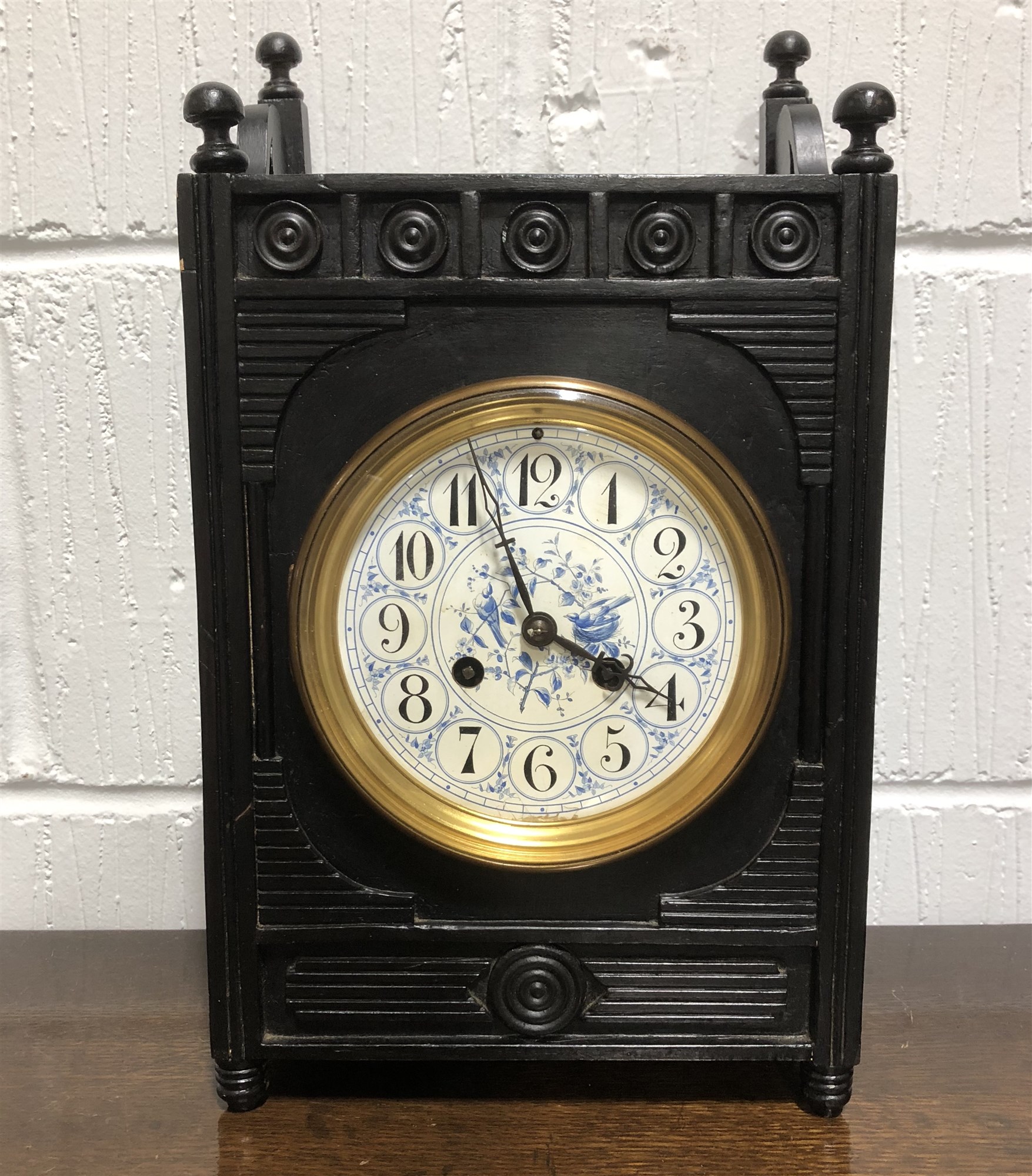 Lot 133 Aesthetic movement bracket clock, ebonised