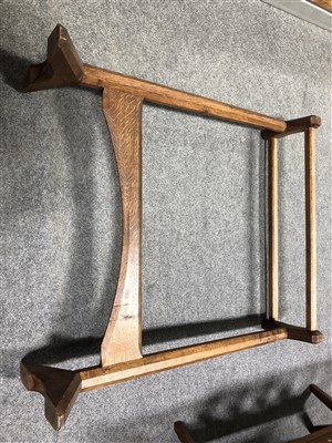 Lot 508 - An Arts and Crafts oak towel rail by Gordon Russell, circa 1925.