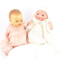 Lot 85 - Armand Marseille bisque head baby doll 351/1K stamped head, and another AM doll.