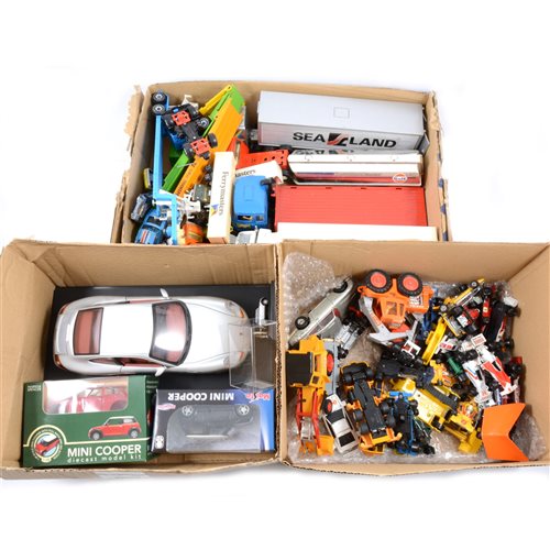 Lot 109 - Three small boxes of diecast models, including examples by Corgi, Britains, Matchbox and others.