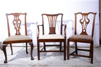 Lot 371 - Three Georgian style dining chairs.