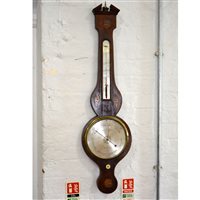 Lot 466 - Victorian mahogany barometer