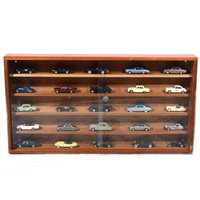 Lot 310 - Two model display cabinets with forty nine white metal model Jaguar cars by various makers