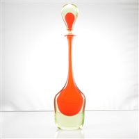 Lot 326 - A Sommerso glass bottle and stopper, attributed to Antonio Da Ros for Cenedese, Murano