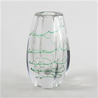 Lot 337 - A faceted glass vase by Elis Bergh for Kosta, circa 1945.