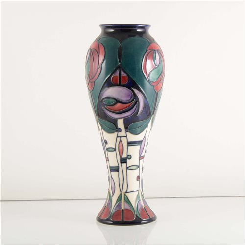 Lot 13 - A Moorcroft Pottery vase, 'Tribute to Charles Rennie Mackintosh' designed by Rachel Bishop