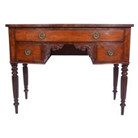 Lot 372 - William IV mahogany bowfront dressing table.