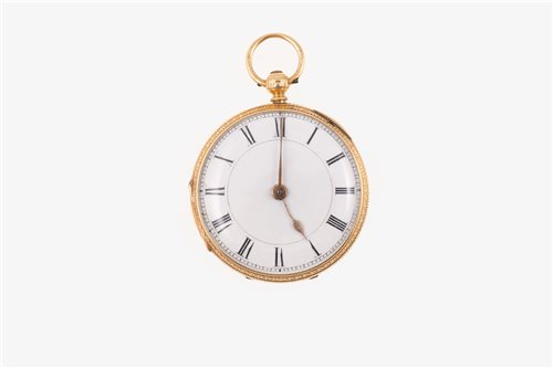 Lot 198 - A small 18 carat yellow gold open face pocket watch
