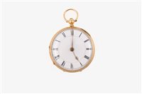 Lot 198 - A small 18 carat yellow gold open face pocket watch