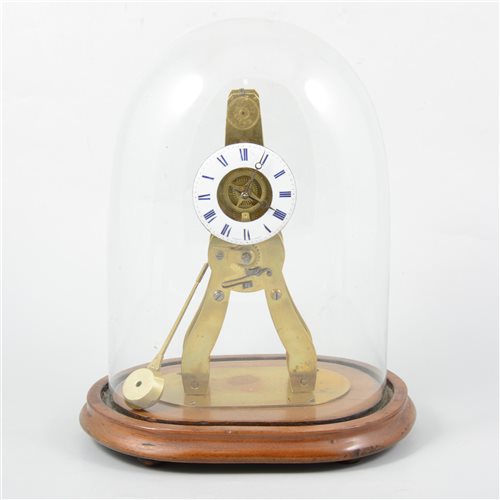 Lot 104 - Small French brass skeleton clock, with one chain movement by Pierret, Paris.
