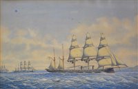 Lot 421 - Maritime interest: Possibly William Edward James Dean, HMS Victoria, and HMS Minotaur, two watercolours.