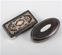 Lot 232 - Two early 19th century tortoiseshell snuff boxes.