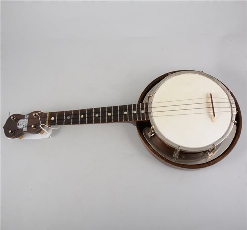 Lot 161 - George Fornby Dallas Model "B" Ukelele Banjo., cased.