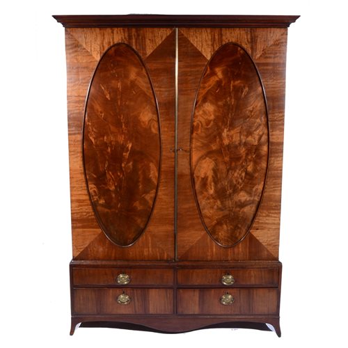 Lot 386 - Victorian mahogany double wardrobe