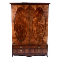 Lot 386 - Victorian mahogany double wardrobe