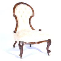 Lot 389 - Victorian walnut framed nursing chair