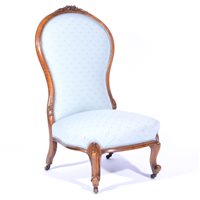 Lot 388 - Victorian walnut framed nursing chair