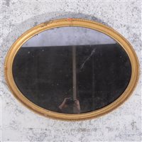 Lot 462 - Oval gilt framed wall mirror
