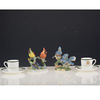 Lot 40 - A Wedgwood "House of Commons" boxed coffee set, Beswick birds, and other ceramics.