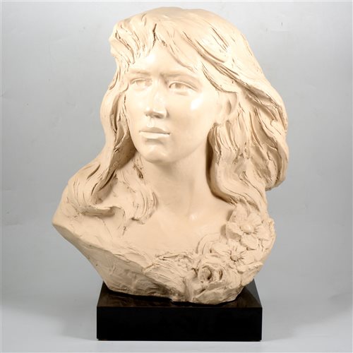 Lot 109 - A bust of a long-haired girl by Austin Sculpture, 49cm high)