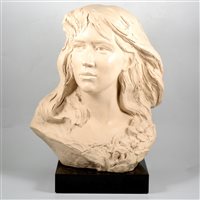 Lot 109 - A bust of a long-haired girl by Austin Sculpture, 49cm high)