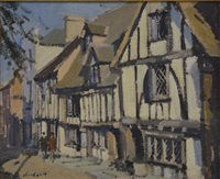 Lot 307 - Stanley Orchart, Old houses at Rye, oil on board, signed, 24x29cm.