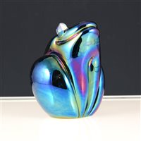 Lot 3 - John Ditchfield for Glasform, an iridescent glass frog paperweight, 11cm.