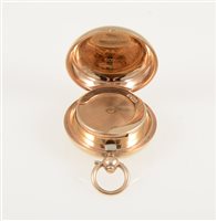 Lot 333 - A 9 carat rose gold full sovereign case by Deakin & Francis Ltd, engine turned design with monogrammed initial plate dated 1915