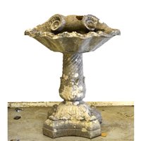 Lot 394 - Pair of Baroque style cast concrete bird baths.