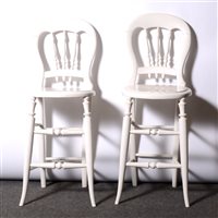 Lot 457 - Pair of Victorian correction chairs