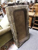 Lot 548 - Old stone trough, rectangular, 101x49cm.