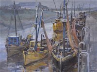 Lot 412 - James (Jim) Kibart, 'Fishers Creek, King's Lynn', oil on canvas, signed with title on reverse, framed, 46cm x 34cm.