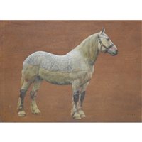 Lot 300 - Florence Mabel Hollams, Dapple Grey Draught, oil on panel