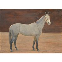 Lot 302 - Florence Mabel Hollams, Alice, a thoroughbred, oil on panel.