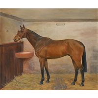 Lot 303 - Florence Mabel Hollams, Verfolet, a thoroughbred, oil on panel