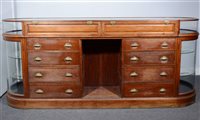 Lot 391 - Mahogany counter display cabinet, circa 1900.