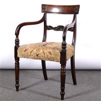 Lot 487 - William IV mahogany elbow chair