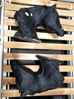 Lot 456 - Pair of concrete horse heads