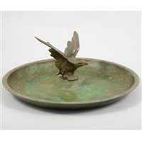 Lot 593 - An Art Deco patinated art metal dish with Eagle, by Tura