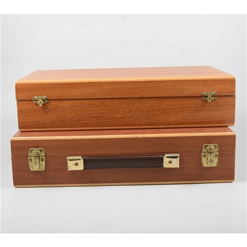 Lot 114 - Two hardwood artists' paint boxes (2)