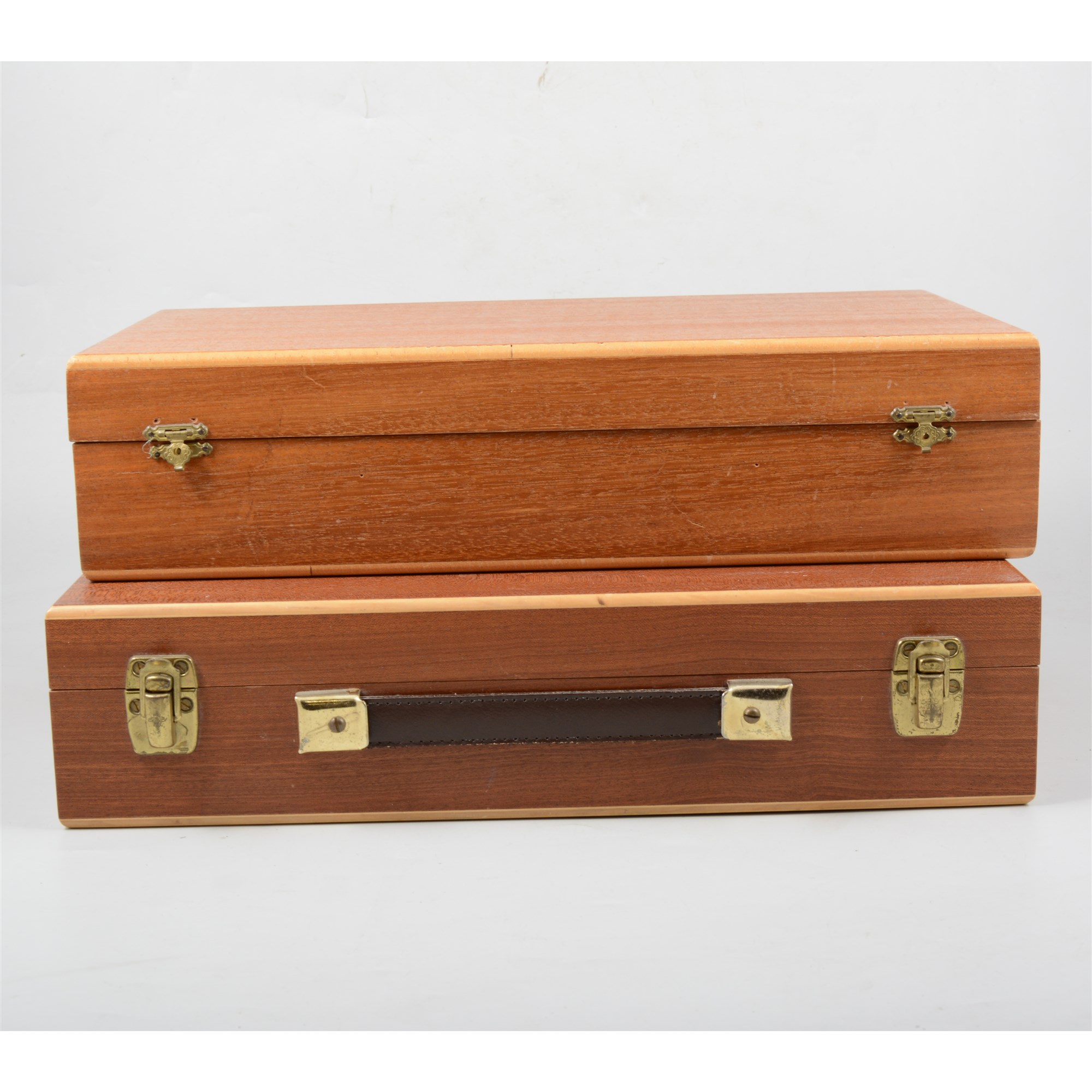 Lot 114 - Two hardwood artists' paint boxes (2)