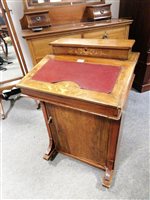 Lot 490 - Victorian inlaid walnut Davenport