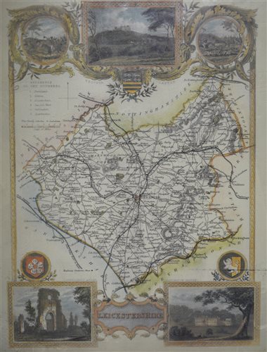 Lot 410 - Three maps, one after Cary, Leicestershire, and two others.