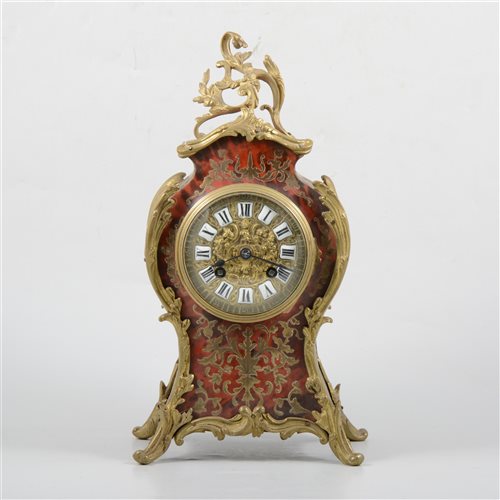 Lot 67 - Louis XV style balloon shape mantel clock, boulle work case, cylinder movement by Etienne Maxant