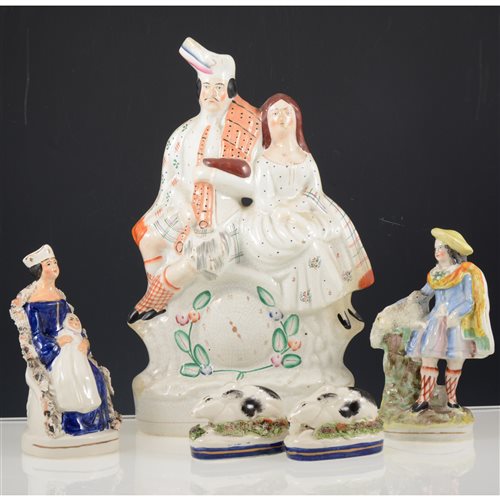 Lot 34 - Large collection of Staffordshire pottery figures.