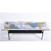 Lot 623 - A coffee table with London Skyline design by John Piper, produced by Myer for Conran