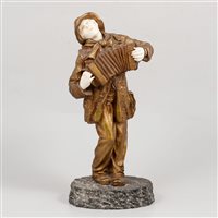 Lot 592 - A gilt bronze and carved ivory sculpture of an accordion player, by Demétre Chiparus.